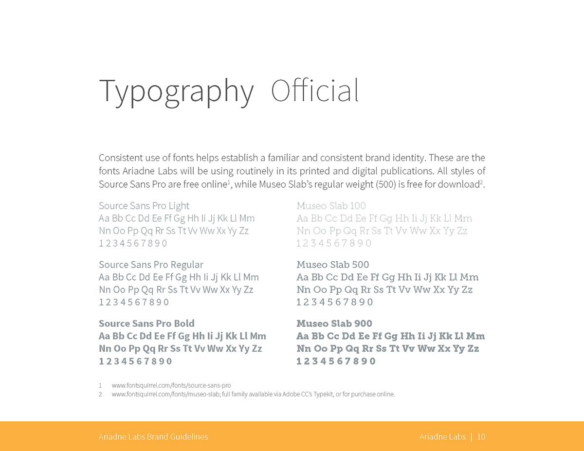 Typography: Official fonts