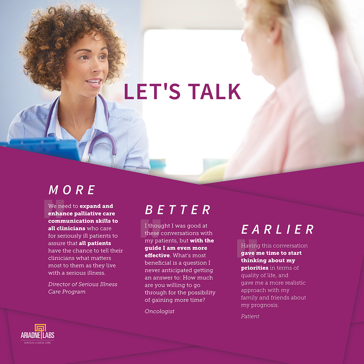 A clinician speaking with a patient